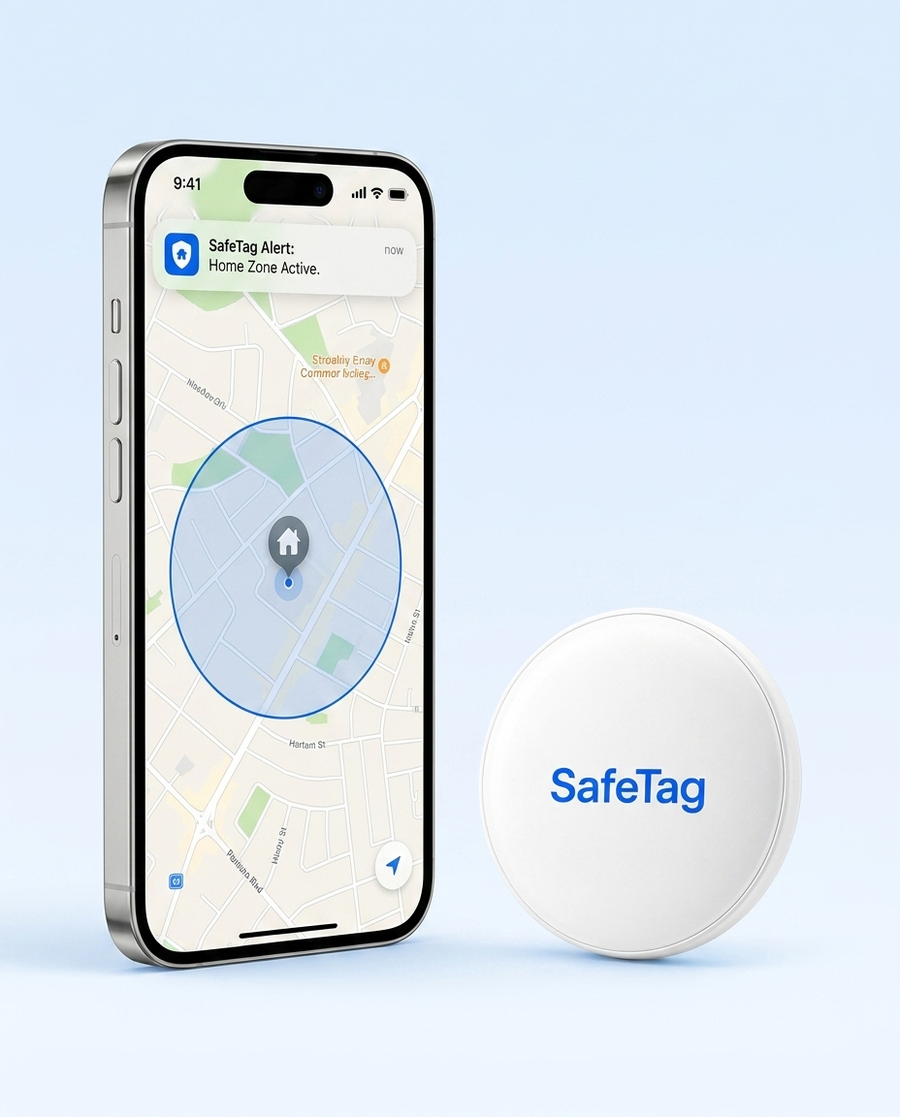 SafeTag guvenli alan bildirimi mockup